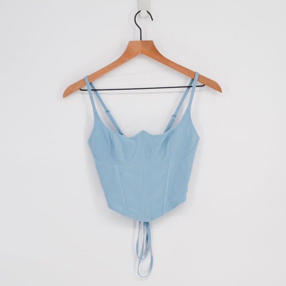 Urban Outfitters Serene Lace-Up Corset Bustier Cami Top in Blue UO Womens XS
